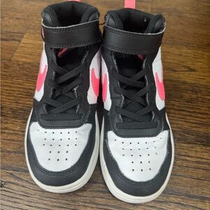 Nike Black and Pink High-Top Sneakers
